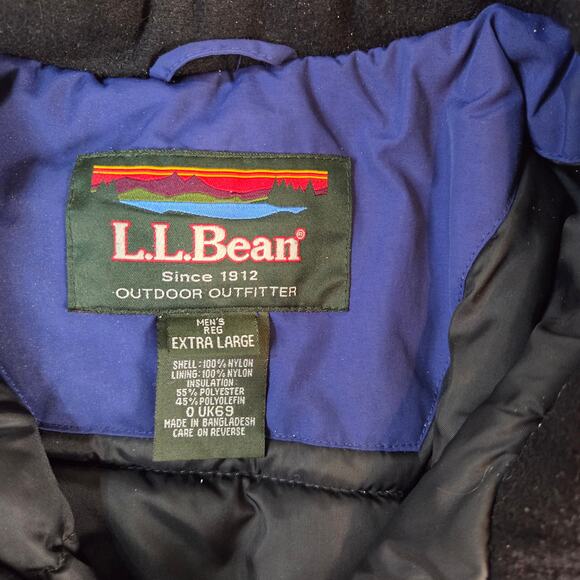 L.L.Bean Men’s XL Blue Thinsulate Ultra Insulated Winter Jacket Coat - Picture 4 of 12